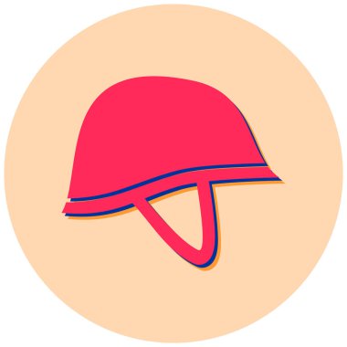 Askeri miğfer. Web simgesi basit illüstrasyon