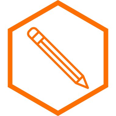 Kalem işareti vektör simgesi. biçim düz sembol, mavi renk, yuvarlak açılar, beyaz arkaplan