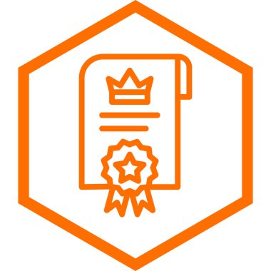 Sertifika. Web simgesi basit illüstrasyon