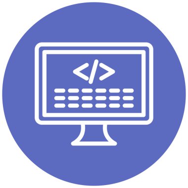 Kodlama. Web simgesi basit illüstrasyon