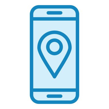 Cep telefonu GPS 'i. Web simgesi basit illüstrasyon 
