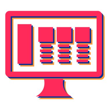 Metin vektör illüstrasyon tasarımı ile bilgisayar monitörü