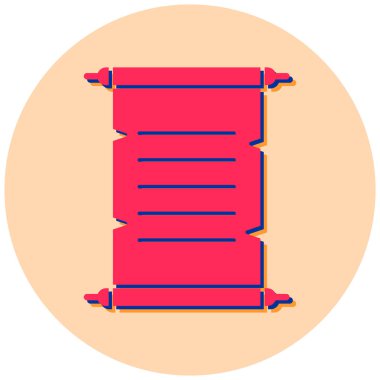 Kağıt parşömen simgesi. vektör illüstrasyonu