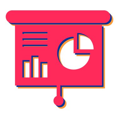 iş ve finans düz simgesi, vektör illüstrasyonu