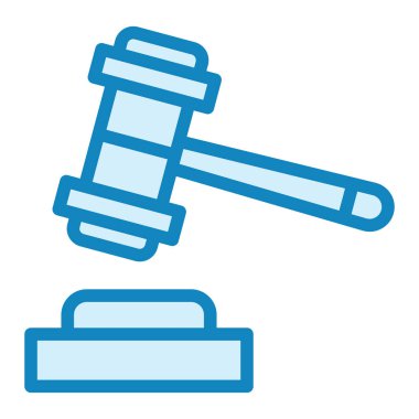 Yargıç Tokmak vektör ince çizgi simgesi