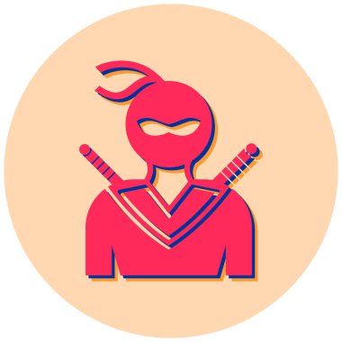 Ninja ikonu. düz dizayn biçimi 10