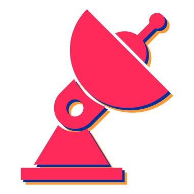 uydu anten ikonu vektörü. Düz çizim. 10 saniye.