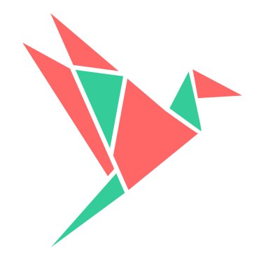 Origami kuş simgesi. vektör illüstrasyonu