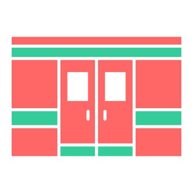 Ofis binası ikon vektör illüstrasyonu