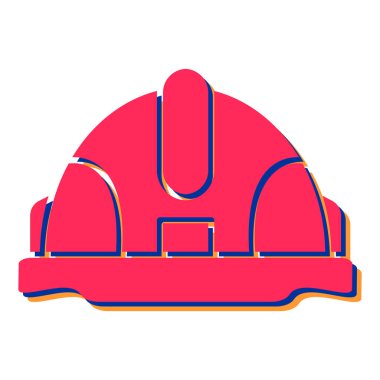 Kask ikonu. Beyaz arkaplanda izole edilmiş web tasarımı için inşaat işçisi vektör simgelerinin izometriği