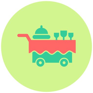 Yemek vagonu. Basit illüstrasyon