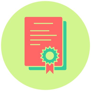 Sertifika. Web simgesi basit illüstrasyon