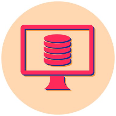 veritabanı. Web simgesi basit illüstrasyon