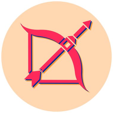 Bir okçuluk simgesinin vektör illüstrasyonu