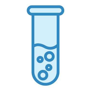 Test tüpü ikon vektörü. İnce çizgi işareti. izole edilmiş sınır sembolü çizimi