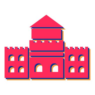 Bir bina simgesinin vektör illüstrasyonu