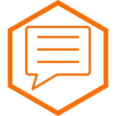 Sohbet ileti simgesi, vektör illüstrasyonu