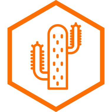 Kaktüs Simgesi Moda Tarzı İzole Arkaplan