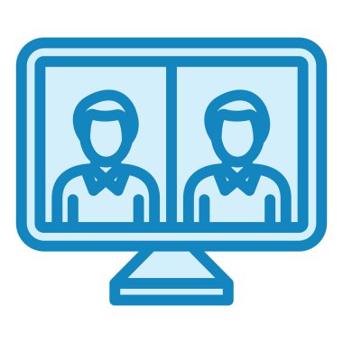 Çevrimiçi Konferans Modern ikon vektör çizimi