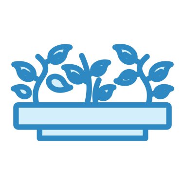 bitki simgesi vektörü. İnce çizgi işareti. izole edilmiş sınır sembolü çizimi