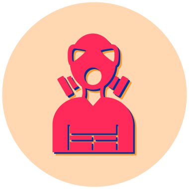 Maske simgesi olan adam, vektör illüstrasyonu