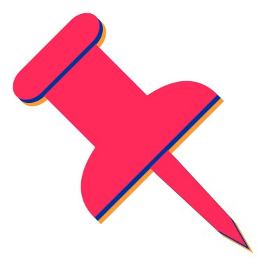 İğne simgesi. Beyaz arkaplanda izole edilmiş web tasarımı için itme vektör simgelerinin izometriği