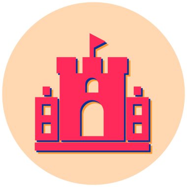 Şato. Web simgesi basit illüstrasyon