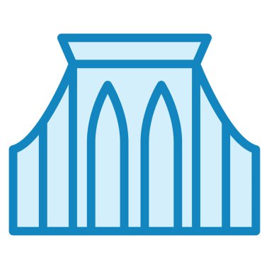 Brooklyn Köprüsü Modern ikon vektör illüstrasyonu  