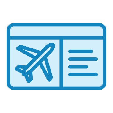 Uçak Bilet simge vektör çizim