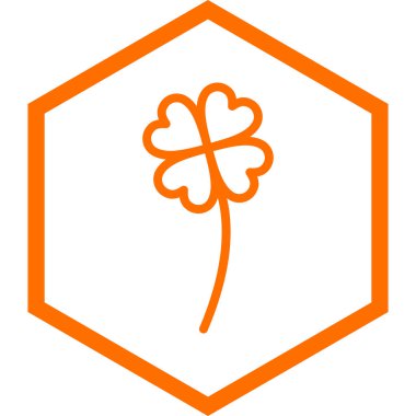 Yaprak yoncası ikonu. Ağ için çiçek vektör sembolünün basit çizimi