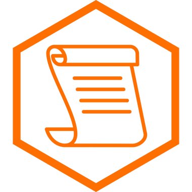 turuncu çizgi belge simgesi beyaz arkaplanda izole edildi. vektör illüstrasyonu