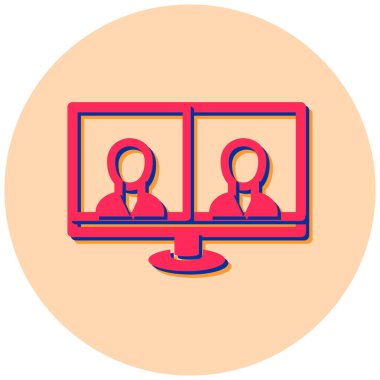 Çevrimiçi iletişim simgesinin vektör illüstrasyonu