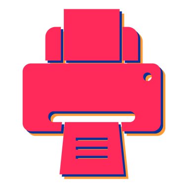 Web ve mobil uygulama tasarımınız için beyaz arkaplanda izole edilmiş yazıcı simgesi vektörü, dosya logosu kavramı