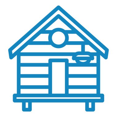 Çiftlik ve yapı simgesinin vektör illüstrasyonu