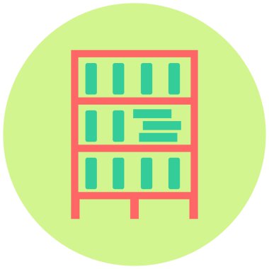 Kitap rafları. Web simgesi basit illüstrasyon