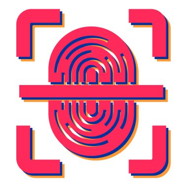 Bir parmak izi simgesinin vektör illüstrasyonu