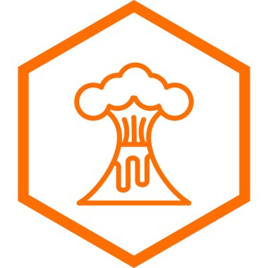 Volkan simgesi, vektör çizimi basit tasarım 