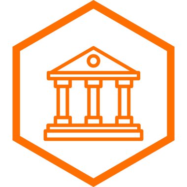 Banka simgesi, vektör illüstrasyonu