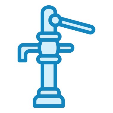 Su pompası ikonu. İnce bir tasvir. vektör değiştirilebilir vuruş