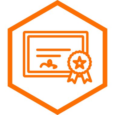 Sertifika simgesi, vektör illüstrasyonu