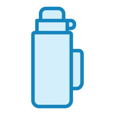 Termos Matarası ikonu. Taslak içki kavanozu çizimi. beyaz arkaplanda izole