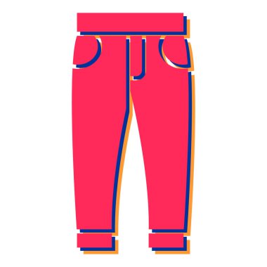 Pantolon ikonu. Web için kıyafet vektör simgelerinin karikatür çizimi