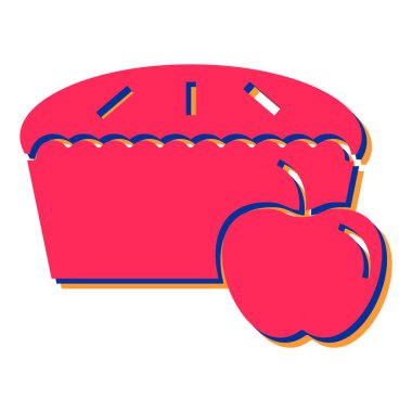 elmalı turta ikonu vektör illüstrasyonu 