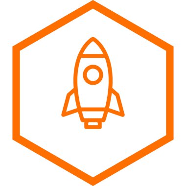 Moda biçimi izole edilmiş arkaplanda roket simgesi