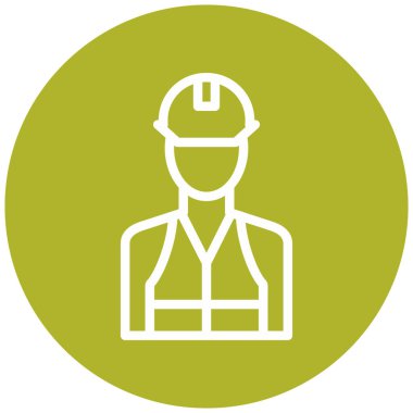 İnşaat işçisi ikonu. Web için oluşturucu vektör simgelerinin basit illüstrasyonu