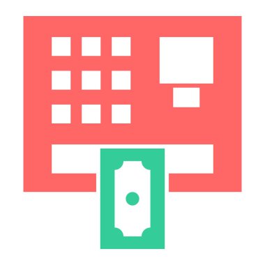 ATM 'de. Web simgesi basit illüstrasyon