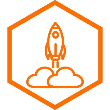 roket ikonu vektör illüstrasyonu