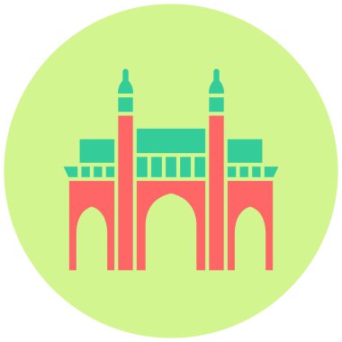 Hindistan Geçidi. Web simgesi basit illüstrasyon