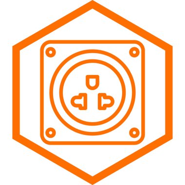 Bir güç soket simgesinin vektör illüstrasyonu