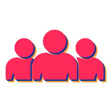 İnsanlar grup simgesi. Web için insan pictogram vektör simgelerinin düz çizimi